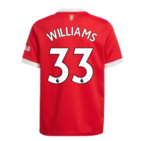Man Utd 2021-2022 Home Shirt (Kids) (WILLIAMS 33)