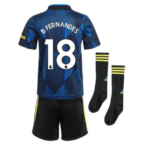 Man Utd 2021-2022 Third Mini Kit (Blue) (B FERNANDES 18)