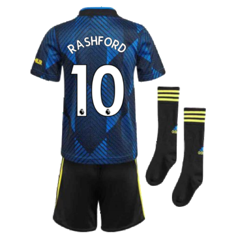 Man Utd 2021-2022 Third Mini Kit (Blue) (RASHFORD 10)