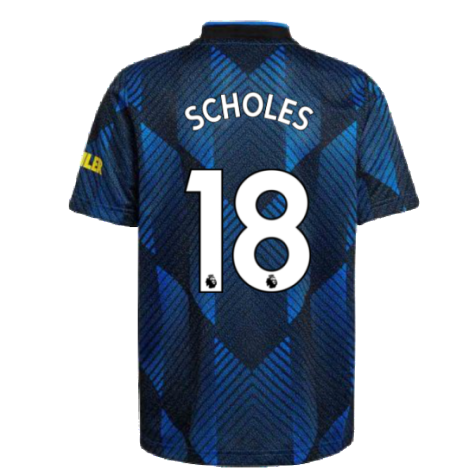Man Utd 2021-2022 Third Shirt (Kids) (SCHOLES 18)