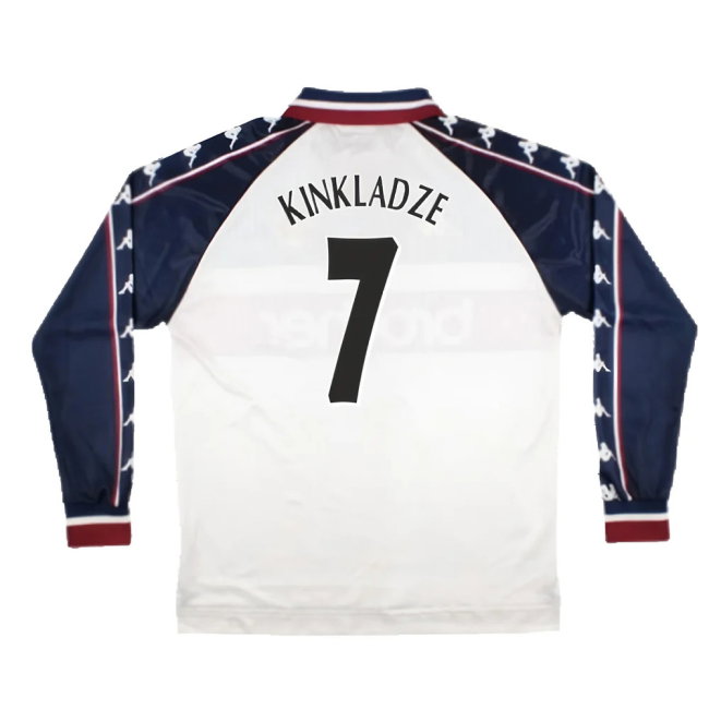 Manchester City 1997-99 Away Long Sleeve Shirt (M) (Very Good) (Kinkladze 7)