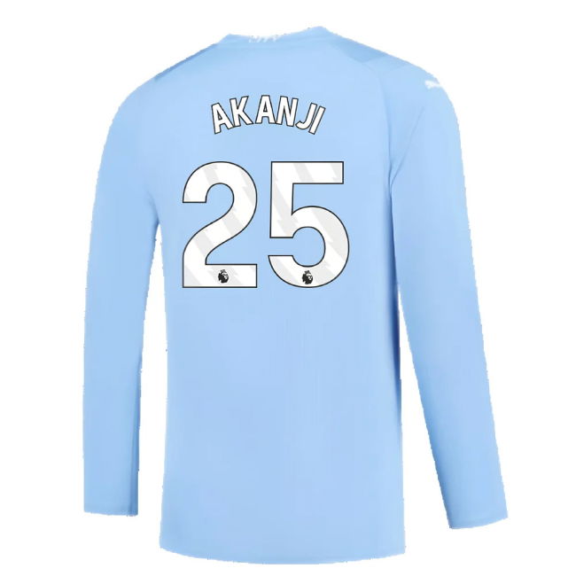 Manchester City 2023-2024 Puma Home Long Sleeved Shirt (S) (Good) (AKANJI 25)