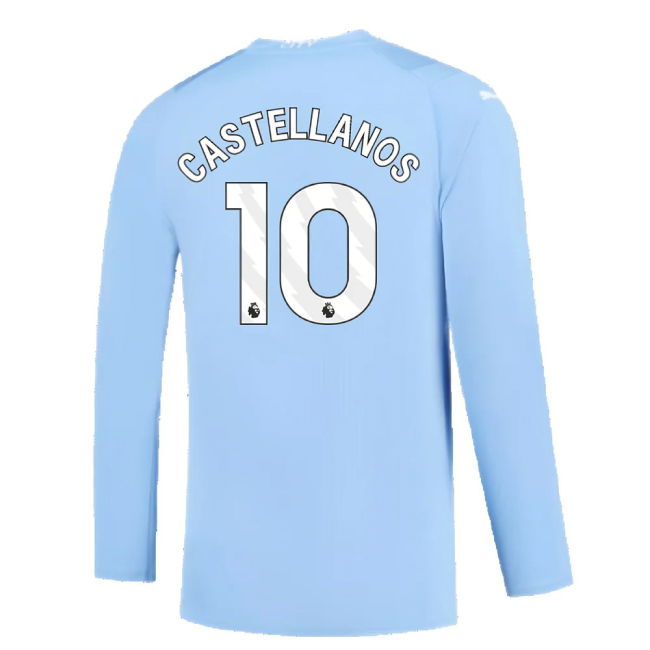 Manchester City 2023-2024 Puma Home Long Sleeved Shirt (S) (Good) (Castellanos 10)