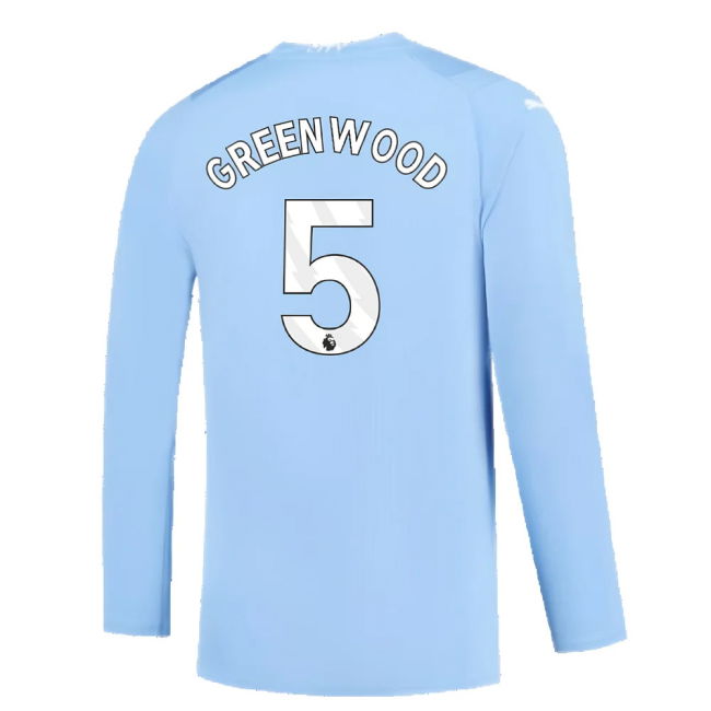 Manchester City 2023-2024 Puma Home Long Sleeved Shirt (S) (Good) (Greenwood 5)