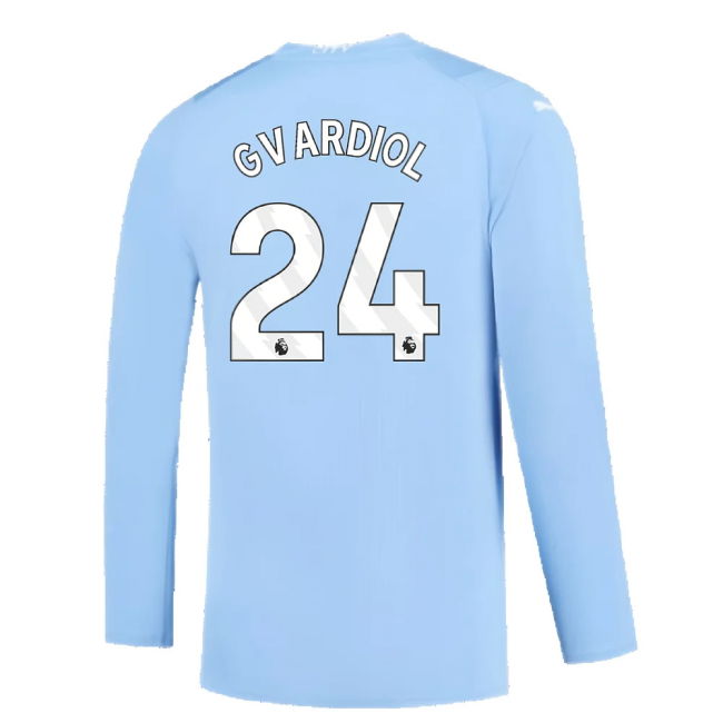 Manchester City 2023-2024 Puma Home Long Sleeved Shirt (S) (Good) (Gvardiol 24)