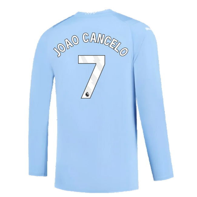 Manchester City 2023-2024 Puma Home Long Sleeved Shirt (S) (Good) (JOAO CANCELO 7)