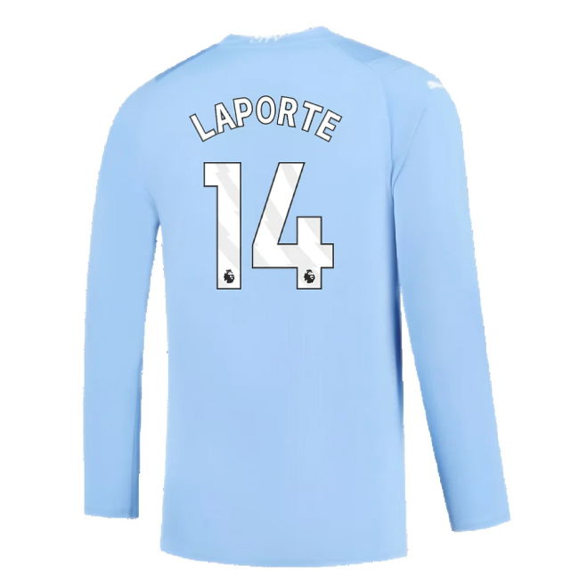 Manchester City 2023-2024 Puma Home Long Sleeved Shirt (S) (Good) (LAPORTE 14)