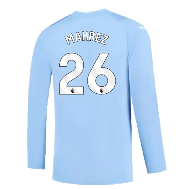 Manchester City 2023-2024 Puma Home Long Sleeved Shirt (S) (Good) (MAHREZ 26)