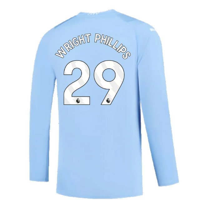Manchester City 2023-2024 Puma Home Long Sleeved Shirt (S) (Good) (WRIGHT PHILLIPS 29)