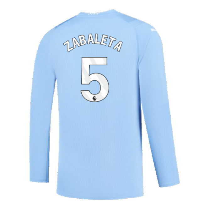 Manchester City 2023-2024 Puma Home Long Sleeved Shirt (S) (Good) (ZABALETA 5)