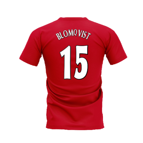 Manchester United 1998-1999 Retro Shirt T-shirt (Red) (Blomqvist 15)