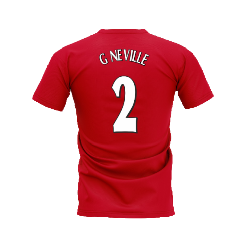 Manchester United 1998-1999 Retro Shirt T-shirt (Red) (G Neville 2)