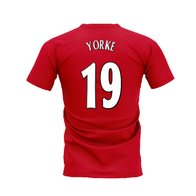 Manchester United 1998-1999 Retro Shirt T-shirt (Red) (Yorke 19)