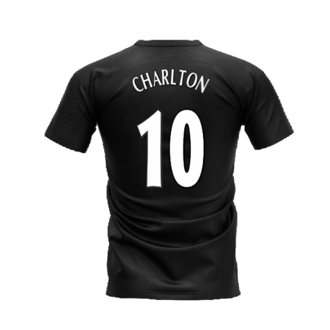 Manchester United 1998-1999 Retro Shirt T-shirt - Text (Black) (Charlton 10)
