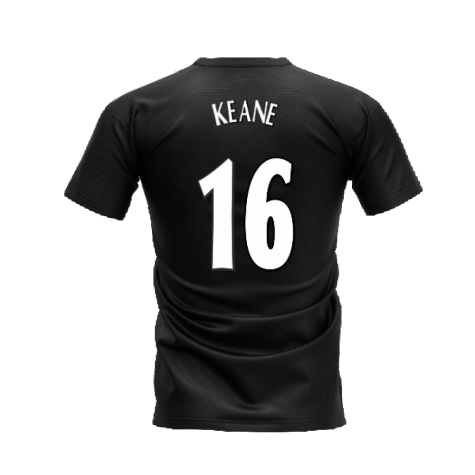 Manchester United 1998-1999 Retro Shirt T-shirt - Text (Black) (Keane 16)