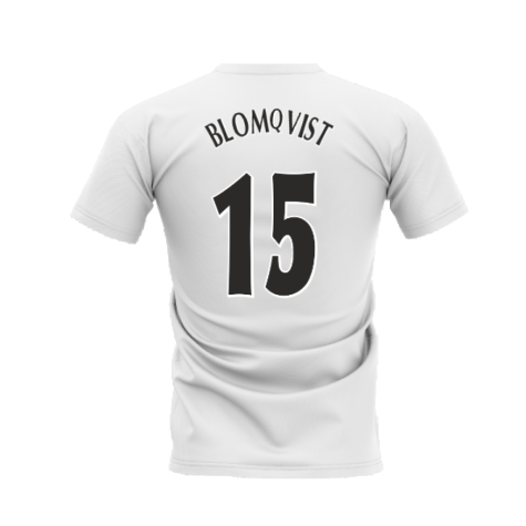 Manchester United 1998-1999 Retro Shirt T-shirt (White) (Blomqvist 15)