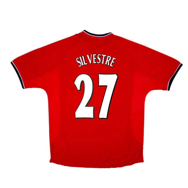 Manchester United 2000-02 Home Shirt (S) (Very Good) (Silvestre 27)