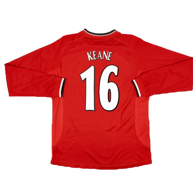 Manchester United 2000-02 Long Sleeved Home Shirt (XXL) (Excellent) (Keane 16)