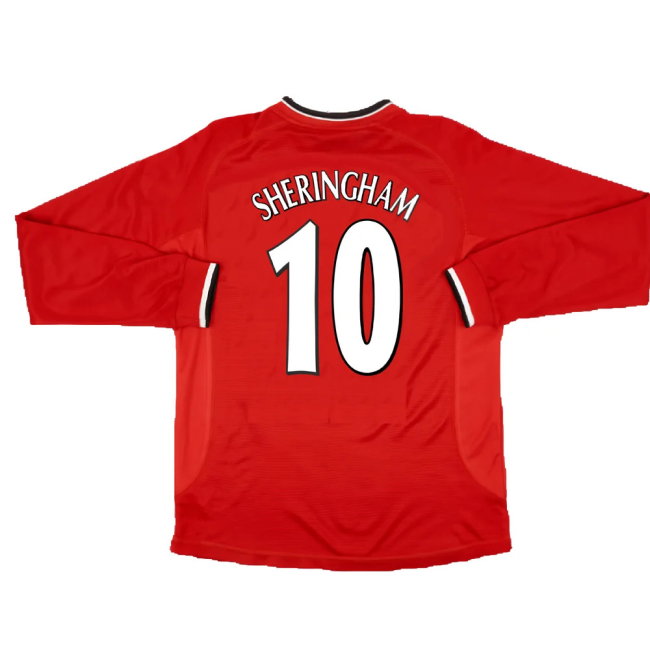 Manchester United 2000-02 Long Sleeved Home Shirt (XXL) (Excellent) (Sheringham 10)