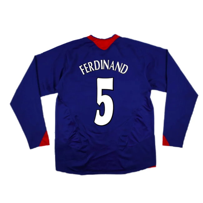 Manchester United 2005-06 Long Sleeve Away Shirt (M) (Excellent) (FERDINAND 5)