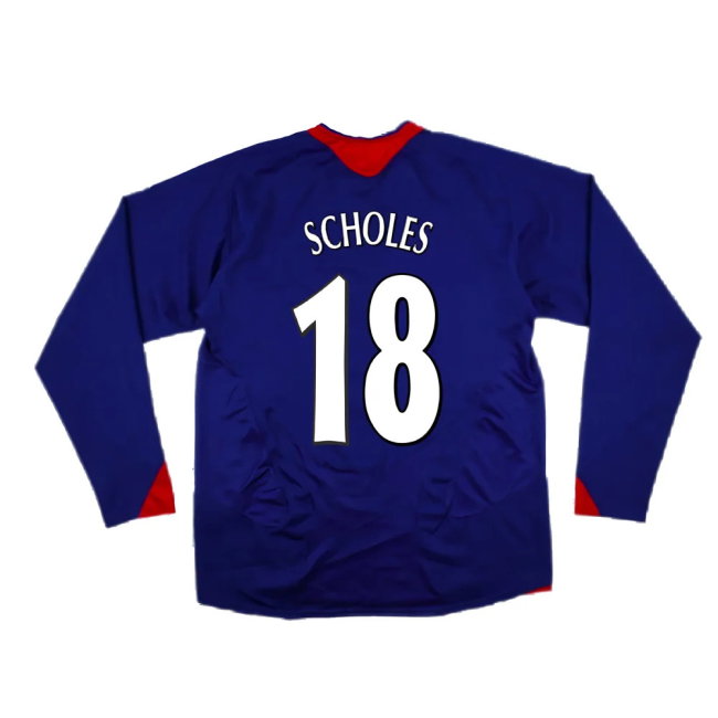 Manchester United 2005-06 Long Sleeve Away Shirt (M) (Excellent) (SCHOLES 18)