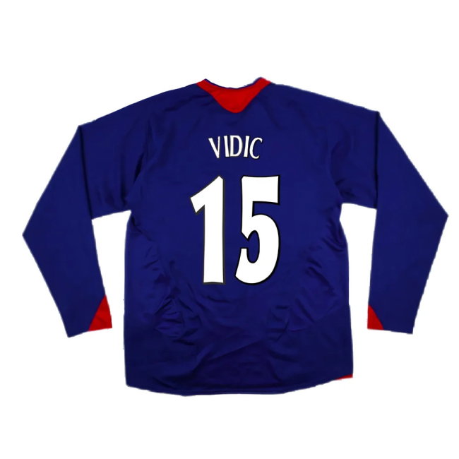Manchester United 2005-06 Long Sleeve Away Shirt (M) (Excellent) (Vidic 15)