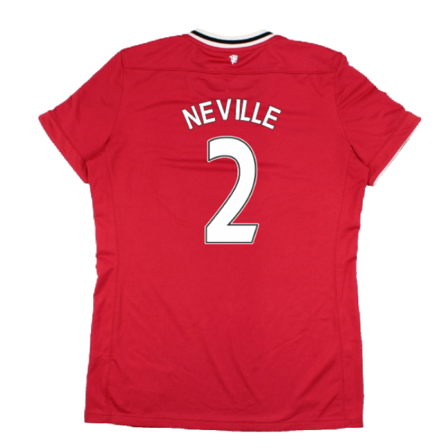 Manchester United 2011-12 Home Shirt (Women\'s) ((Very Good) M) (NEVILLE 2)