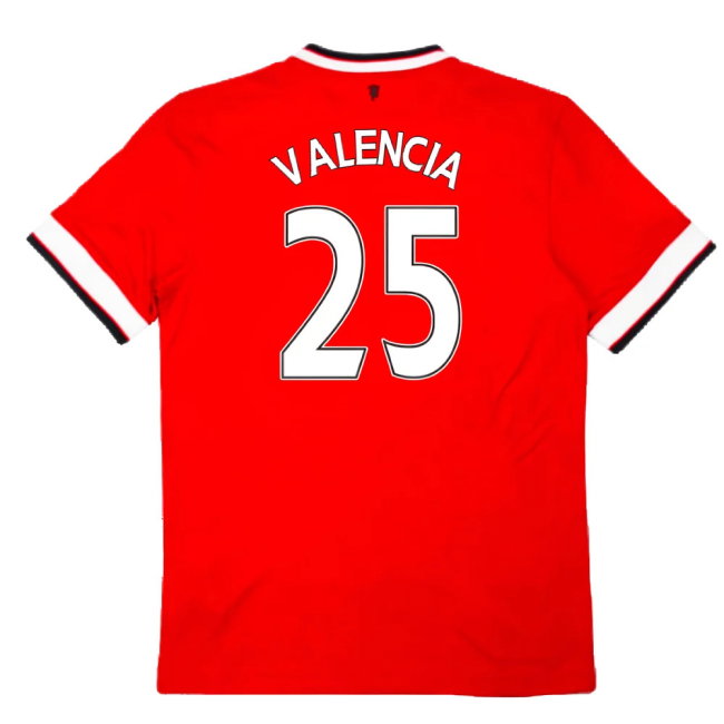 Manchester United 2014-15 Home Football Shirt (L) (Excellent) (Valencia 25)