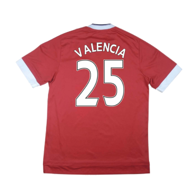 Manchester United 2015-16 Home Shirt ((Very Good) M) (Valencia 25)