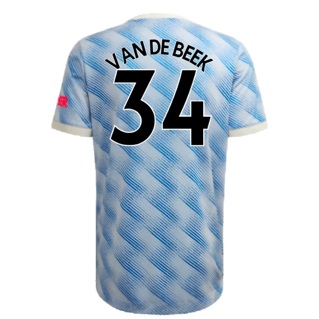 Manchester United 2021-22 Away Shirt (XL) (Mint) (VAN DE BEEK 34)