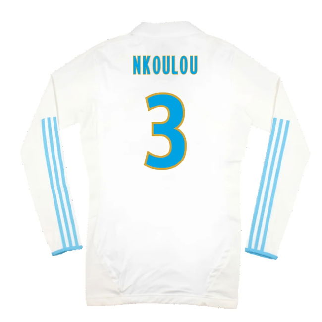Marseille 2011-12 Player Spec Long Sleeve Home Shirt ((Excellent) L) (Nkoulou 3)