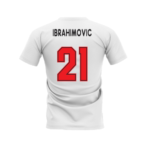 Milano 1995-1996 Retro Shirt T-shirt - Text (White) (Ibrahimovic 21)
