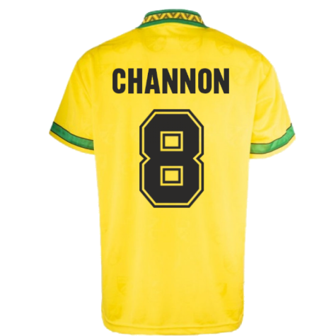 Norwich 1994 Home Retro Football Shirt (Channon 8)