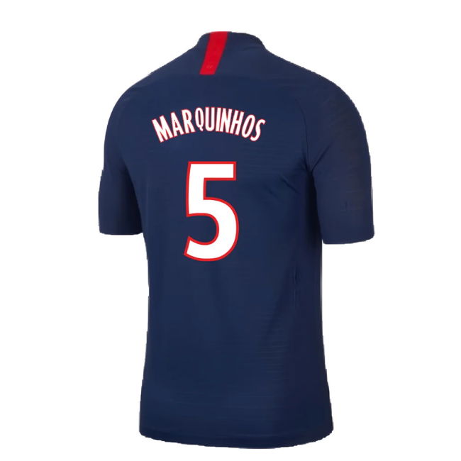 PSG 2019-20 Home Nike Vaporknit Shirt ((Mint) S) (MARQUINHOS 5)