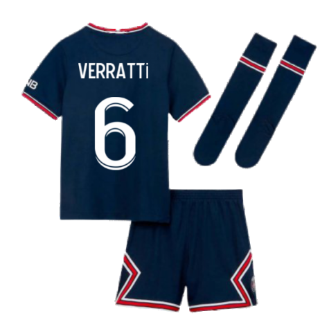 PSG 2021-2022 Little Boys Home Kit (VERRATTI 6)