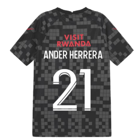 PSG 2021-2022 Pre-Match Training Shirt (Black) - Kids (ANDER HERRERA 21)