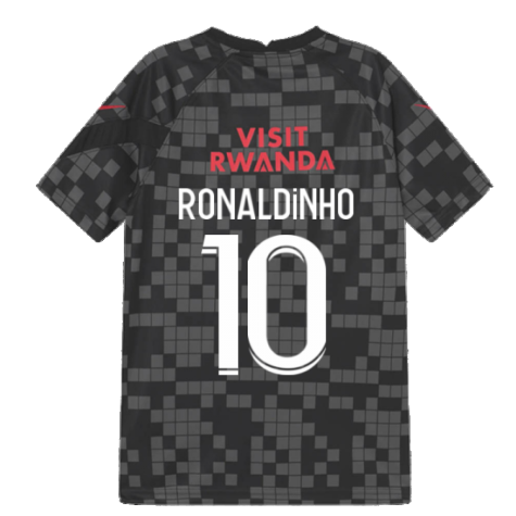 PSG 2021-2022 Pre-Match Training Shirt (Black) (RONALDINHO 10)