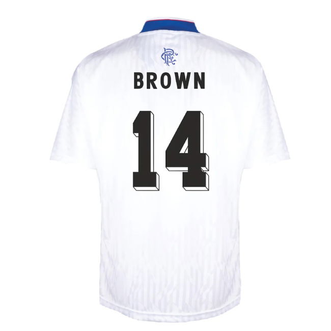 Rangers 1990 Away Retro Football Shirt (Brown 14)