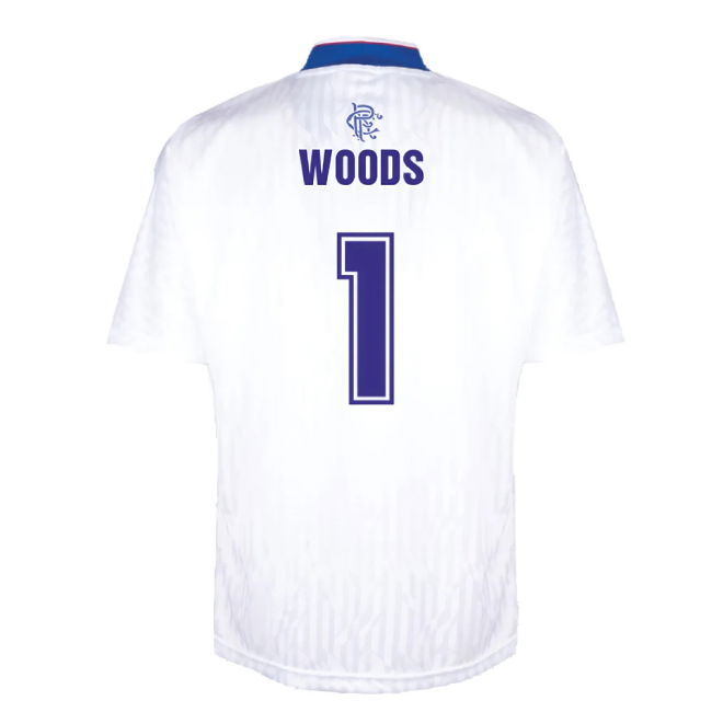 Rangers 1990 Away Retro Football Shirt (Woods 1)