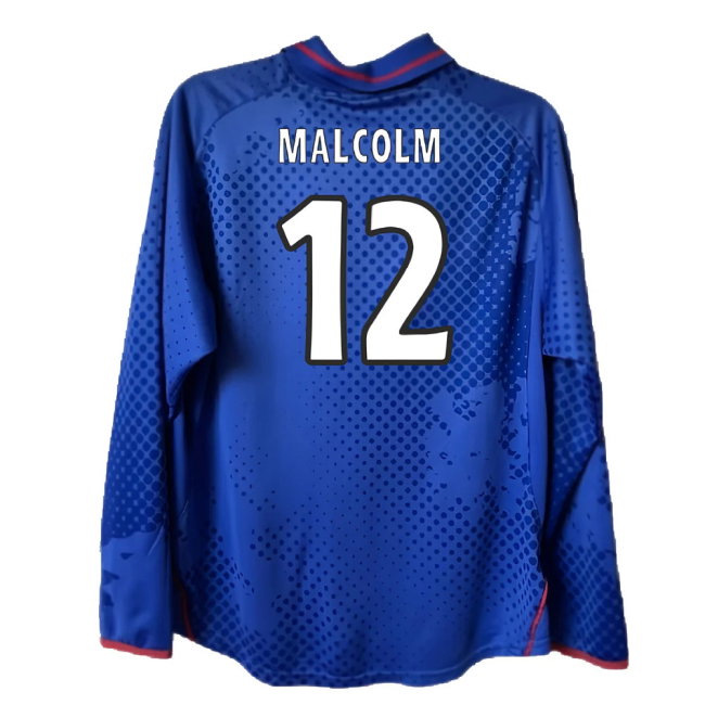 Rangers 2002-2003 Long Sleeved Home Shirt (XL) (Excellent) (Malcolm 12)