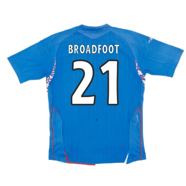Rangers 2007-08 Home Shirt (Excellent) (Broadfoot 21)