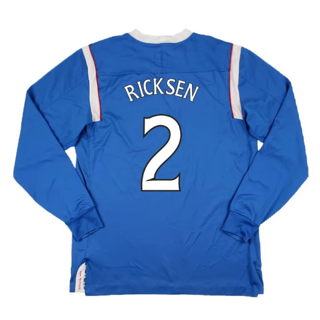 Rangers 2011-12 Home Long Sleeve Shirt (Sponsorless) (S) (Good) (Ricksen 2)