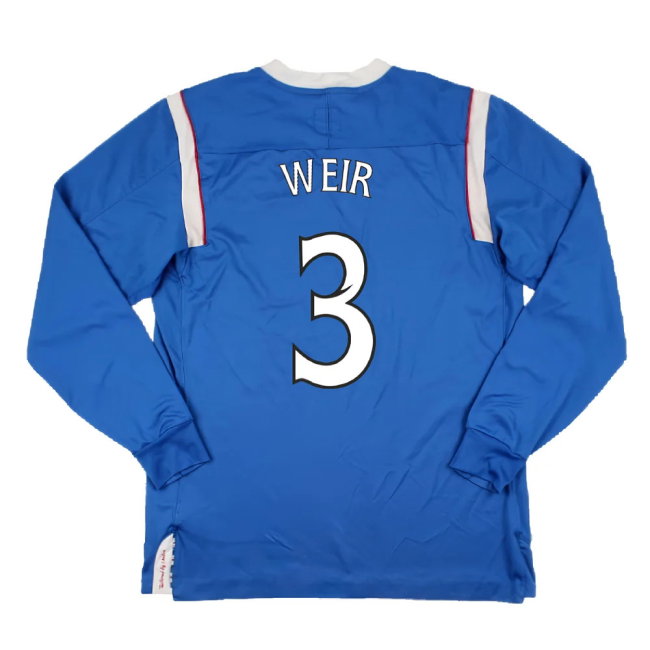 Rangers 2011-12 Home Long Sleeve Shirt (Sponsorless) (S) (Good) (Weir 3)