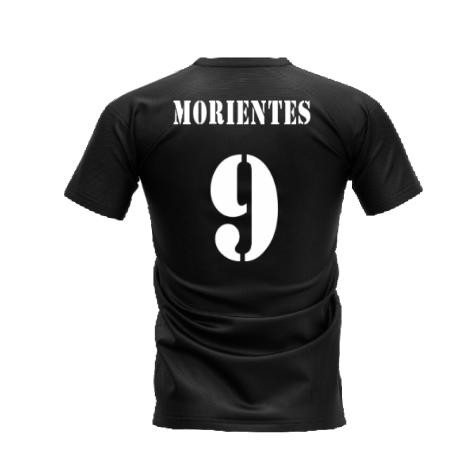 Real Madrid 2002-2003 Retro Shirt T-shirt Text (Black) (MORIENTES 9)