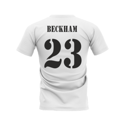 Real Madrid 2002-2003 Retro Shirt T-shirt (White) (BECKHAM 23)