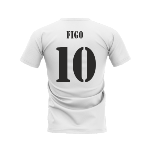 Real Madrid 2002-2003 Retro Shirt T-shirt (White) (Figo 10)