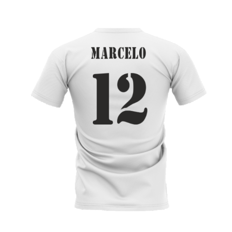 Real Madrid 2002-2003 Retro Shirt T-shirt (White) (MARCELO 12)