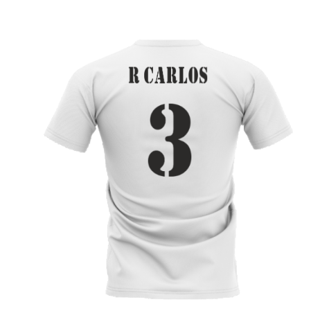 Real Madrid 2002-2003 Retro Shirt T-shirt (White) (R CARLOS 3)