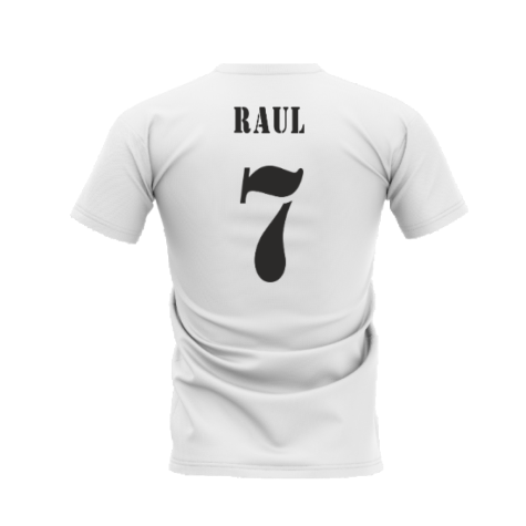 Real Madrid 2002-2003 Retro Shirt T-shirt (White) (RAUL 7)
