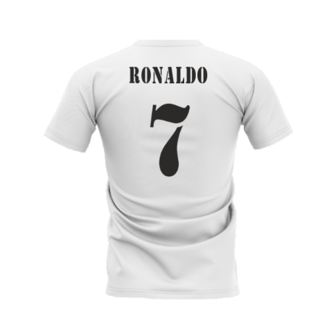 Real Madrid 2002-2003 Retro Shirt T-shirt (White) (RONALDO 7)